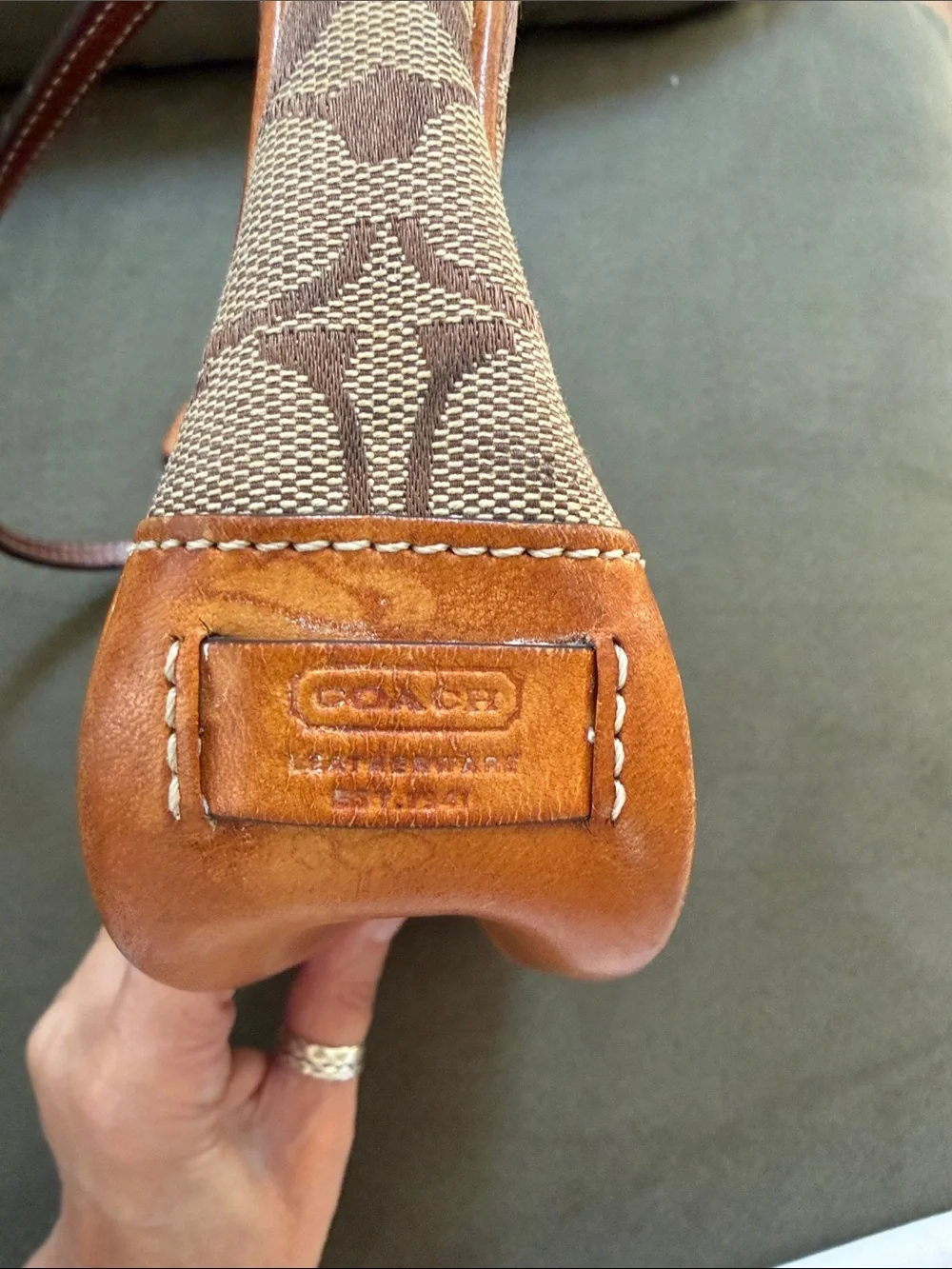 Vintage Coach Tan and Brown Signature Canvas Mini Bag, 6094